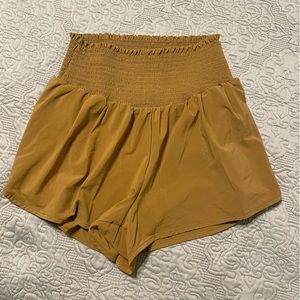 Offline by Aerie High Waist Smocked lined running shorts; women’s size large